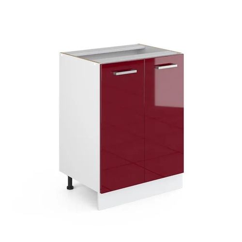 Meuble Bas Vicco R-Line Blanc/Bordeaux Brillant 60 Cm