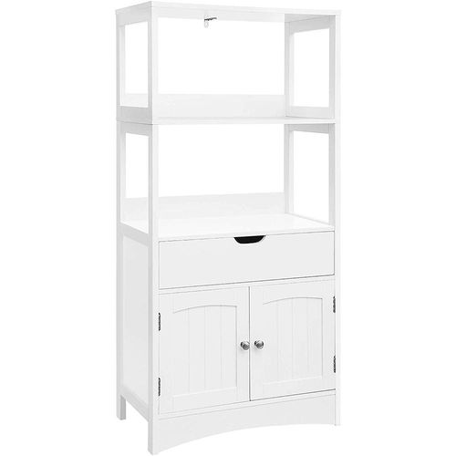Meuble De Rangement Buffet Avec Tiroir 2 tagres Ouvertes Double Porte Meuble De Salle De Bain Rangement