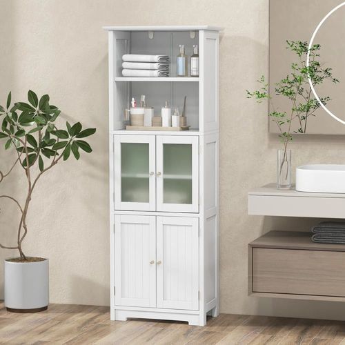 Meuble De Rangement Pour Salle De Bain Blanc 60x 30x 163cm