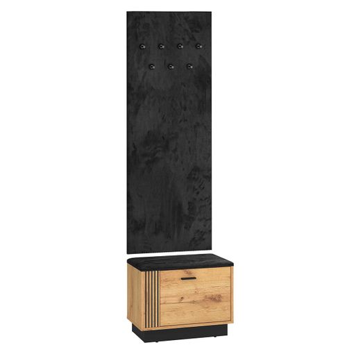 Meuble Entre Porte-Manteau Banc  Chaussures 1 Porte Stratifis Beige