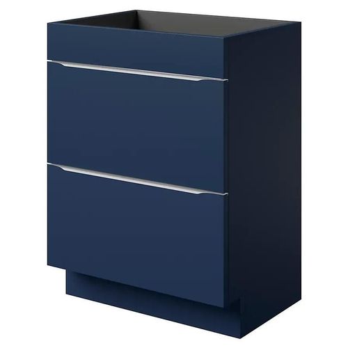Meuble Sous Vasque  Poser Goodhome Imandra Bleu Nuit Mat L. 60 X H. 82 X P. 45 Cm