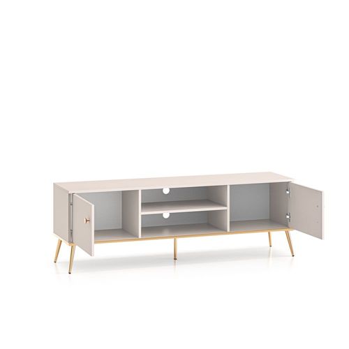 Meuble Tv 2 Portes Stratifis Beige