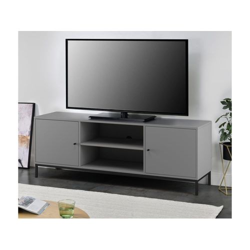 Meuble Tv Avec 2 Portes En Mlamin Gris