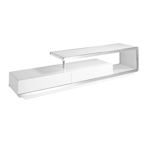 Meuble Tv En Bois Blanc Et Acier Chrom