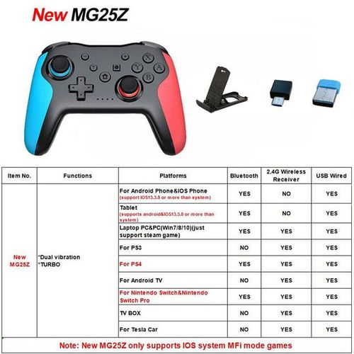 Mg25z Br - Manette De Jeu Sans Fil Pour Nintendo Switch, Switch Lite, Oled Tesla, Manette De Voiture Pour Android, Ios, Appareil Mobile Pc, Manettes De Jeu