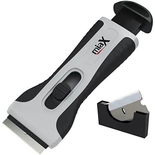 Miax Grattoir Plaque  Induction Avec Poigne Soft-Touch  Lames De Rechange Inclus Avec Le Grattoir  Verre