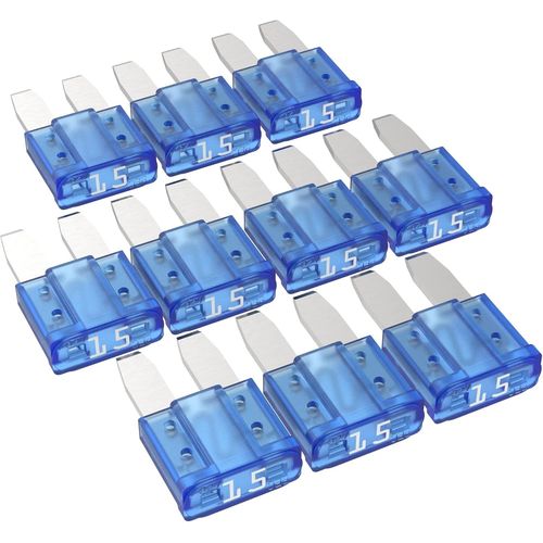 Micro 2 Fusibles  Lame Mikroto Ii 5a - 30a Fusible Enfichable D'automobile Choix : 15a Ampre Bleu, 10 Pcs[Rou5241661]