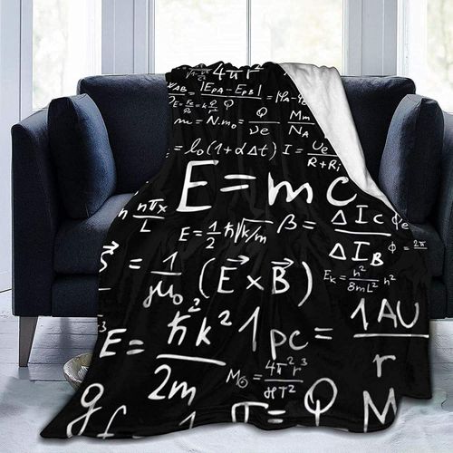 Micro Blanket Throw Blanket Math Question Prted Ultra Doux Lger Confortable Chaud Fuzzy Bla