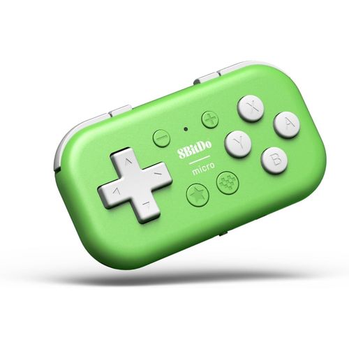 Micro Bluetooth Gamepad Pocket-sized Mini Controller for Switch, Android, and Raspberry Pi, Support Keyboard Mode (Green)