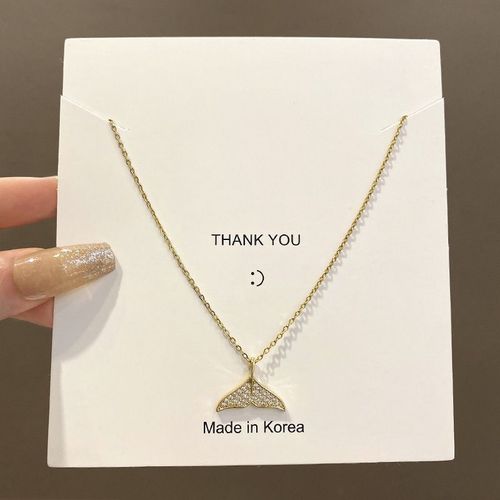 Micro-Incrust De Zircons Pendentif Sirene Collier En Acier Au Titane Sens Haut De Gamme Pour Femmes All-Match Niche Net Chane De Clavicule Rouge Collier De Luxe Lger-X1215 Or