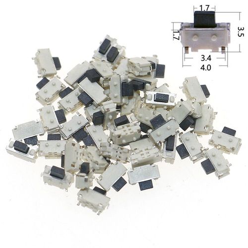 Micro-Interrupteur Tactile  Bouton-Poussoir Assressenti,Tlcommande De Voiture,Interrupteurs Tactiles,Mini Interrupteur De Cristal Du Cuir Chevelu,Prdire,Bricolage - Type 2x4x3.5 50pcs #A