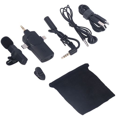 Microphone Cravate Sans Fil 3 En 1, Signal Stable, Mini Microphone Antibruit Pour Enregistrement Video Et Diffusion En Direct