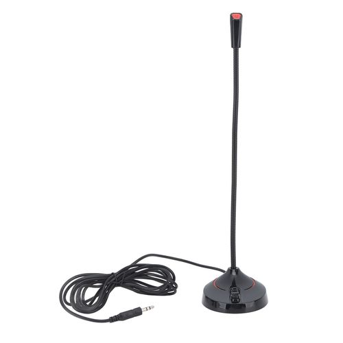 Microphone filaire col de cygne noir, prise a 360 degres, microphone de bureau col de cygne pour enregistrement de conference karaoke 3,5 mm