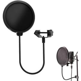 Microphone Filtre, Micro Écran Anti Vent, Microphone Pop Filter, Mic Dual  Layer Sound Shield Wind Pop