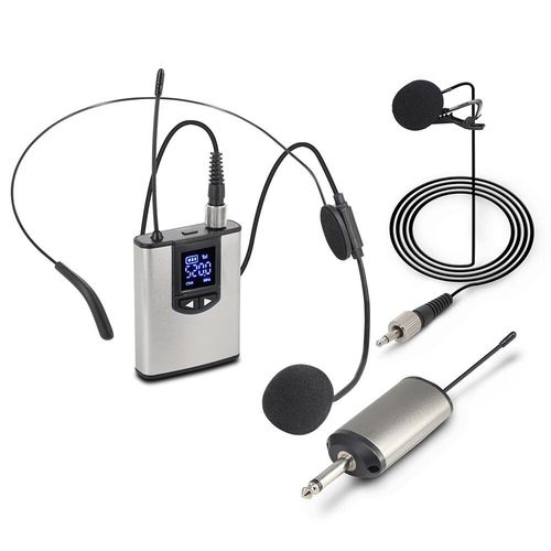 Microphone Lavalier sans fil UHF avec metteur Bodypack,cours d'instruction,tlchargements Vlog Live Static