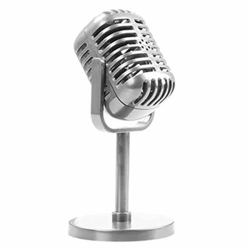 Microphone Vocal Dynamique RTro Classique, Support Universel pour Performances en Direct, Karaok, Enregistrement Studio, Argent