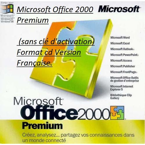 Microsoft Office 2000 Premium   (Sans Cl D'activation) Format Cd Version Franaise.