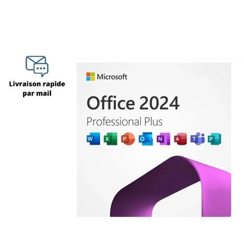 Microsoft Office 2024 (Version Complte, Valable  Vie Avec 8 Logiciels Inclus) - Cl Digitale Envoye Rapidement Par Mail - Version Windows