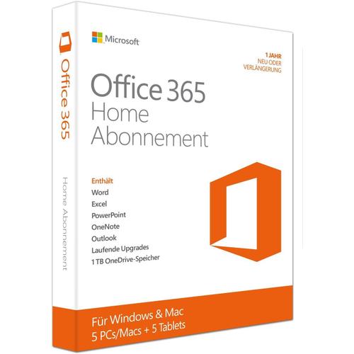 Microsoft Office 365 Home - Licence D'abonnement (1 An) - Jusqu' 6 Utilisateurs - Esd - 32/64-Bit, Click-To-Run - Win, Mac - All Languages - Zone Euro)