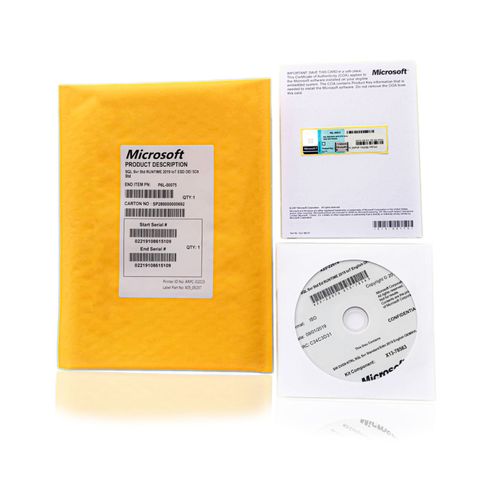 Microsoft Sql Server Standard 2019 Iot Avec Dvd + Cl De Licence