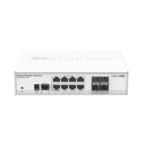 MikroTik CRS112-8G-4S-IN L3 Gigabit Ethernet (10/100/1000) Power over Ethernet (PoE) Commutateur blanc - Commutateur rseau (L3, Gigabit Ethernet (10/100/1000), Power over Ethernet (PoE))
