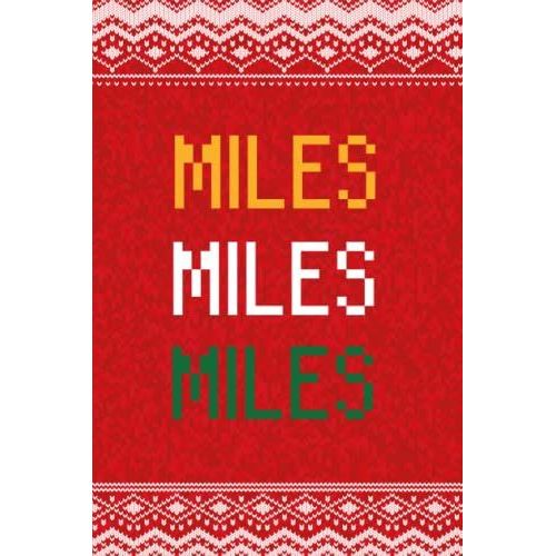 Miles: Personalized Writing Journal For Men Christmas Themed, Multi Colored (Custom Name Journal, Blank Journal, Write In Notebook, Knitted Pattern) Of Size 6x9 100 Pages For Miles   de Publishing By Lucas, Name Personalized  Format Broch 