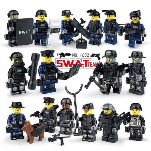 Militaire Swat Minifigure Small Particle Assembly Minifigure Toy