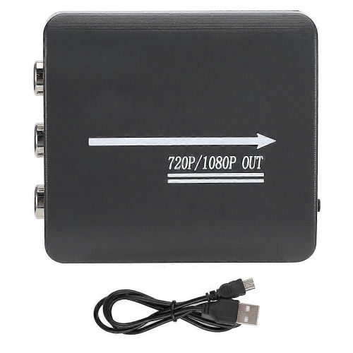 Mini AV CVBS RCA vers HDMI Adaptateur de convertisseur audio vido 1080P Slecteur de signal TV noir