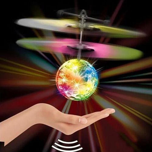 Mini avion volant-Jouet boule de cristal  induction  main avec lumires LED
