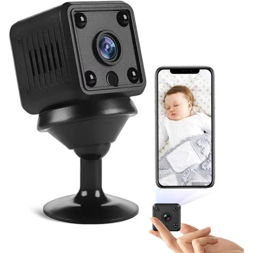 Mini Camra de scurit pour Extrieur Intrieur, Mini Camra IP HD 1080p avec Vision Nocturne, Dtection de Mouvement, Enregistrement en Boucle, Portable Nanny Cam bb,