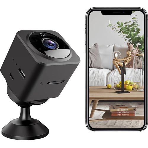 Mini Camera Espion,1080p Camra De Surveillance Hd Wifi Sans Fil Camra Surveillance Cache Dtection Mouvement & Hd Vision Nocturne,Audio Bidirectionnel