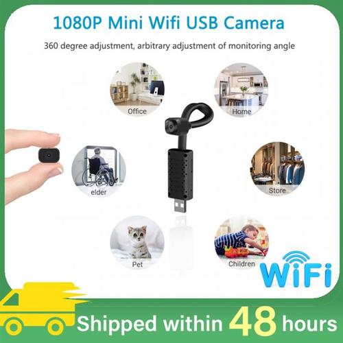 Mini Camra Ip Hd 1080p Usb, Webcam Sans Fil, Wifi, Portable, Alarme De Scurit, Surveillance En Temps Rel, Pour Le Vol  Domicile, 1 Pice