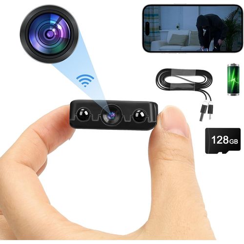 Mini Camra Wifi Sans Fil Cache 1080p Hd Camra Babyphone Avec Mmoire Microsd 128 G Avec Transmission Et Enregistrement En Direct, Dtection De Mouvement Et Vision Nocturne