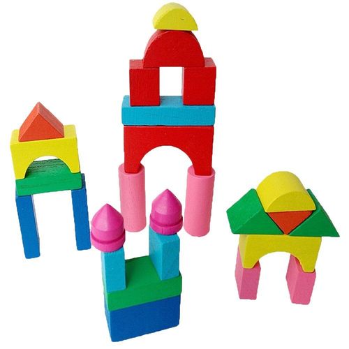 Mini Chteau En Bois Pour Enfants, Blocs De Construction De Forme Gomtrique, Jouets ducatifs, Jeu D'entranement D'intelligence Prcoce, Jouet De Dveloppement D'apprentissage