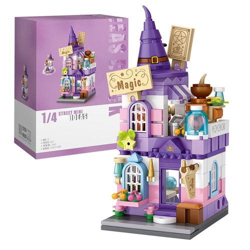 Mini City Shop Street View Block Model Set, Creative Bricolage Simulation De Construction Collection De Construction De Particules Building Block Toys, Home Decor
