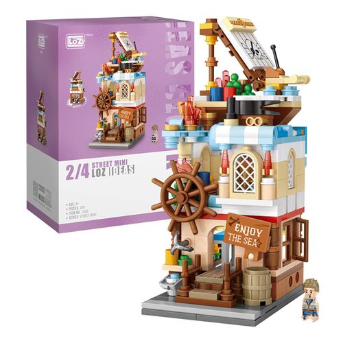 Mini City Shop Street View Block Model Set, Creative Bricolage Simulation De Construction Collection De Construction De Particules Building Block Toys, Home Decor (La Maison Magique)