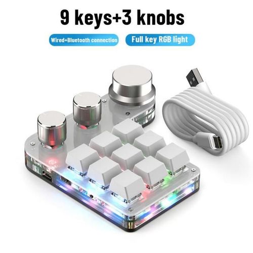 Mini clavier macro personnalis 9 touches bouton de programme rgb 18