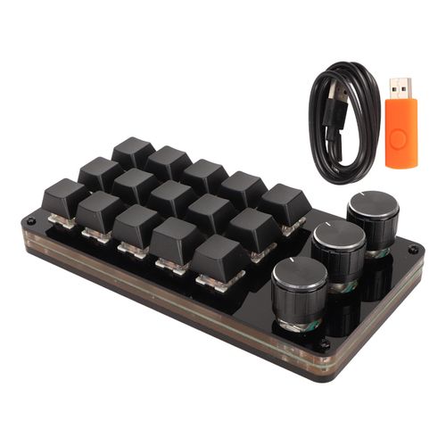 Mini clavier personnalisé, 15 touches, 3 boutons, interrupteur bleu Programmable, programmation échangeable à chaud, Macro, pour jeux sur ordinateur