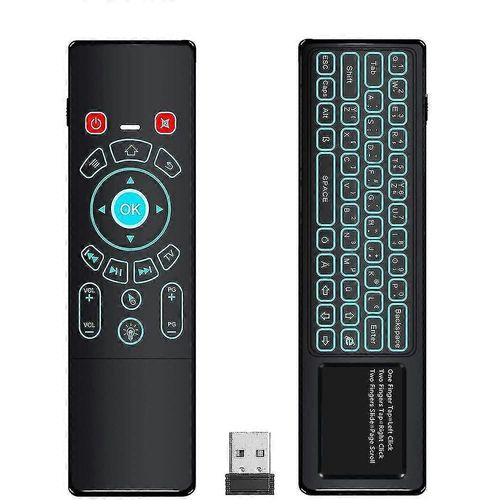 Mini clavier sans fil / tlcommande air / souris / pav tactile avec rtroclairage blanc, connexion 2.4ghz, pour Android Tv Box, Htpc, Iptv, Pc, Pad et plus Devic