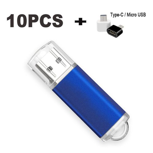 Mini cl USB 2.0 avec laser gratuit,4 Go,8 Go,16 Go,32 Go,64 Go,128 Go,10 pices/lot- Blue-32GB-C-A