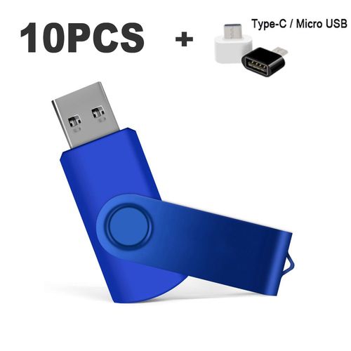 Mini cl USB 2.0 avec laser gratuit,4 Go,8 Go,16 Go,32 Go,64 Go,128 Go,10 pices/lot- Blue-32GB-C-B