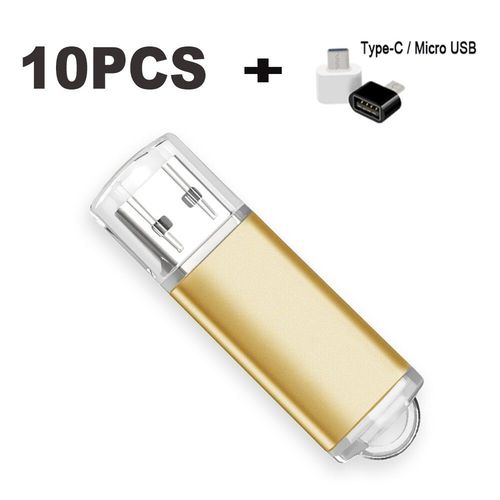 Mini cl USB 2.0 avec laser gratuit,4 Go,8 Go,16 Go,32 Go,64 Go,128 Go,10 pices/lot- Gold-2GB-B7