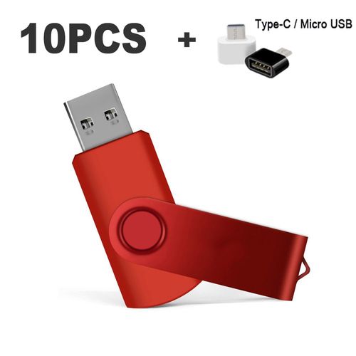 Mini cl USB 2.0 avec laser gratuit,4 Go,8 Go,16 Go,32 Go,64 Go,128 Go,10 pices/lot- Red-64GB-A2