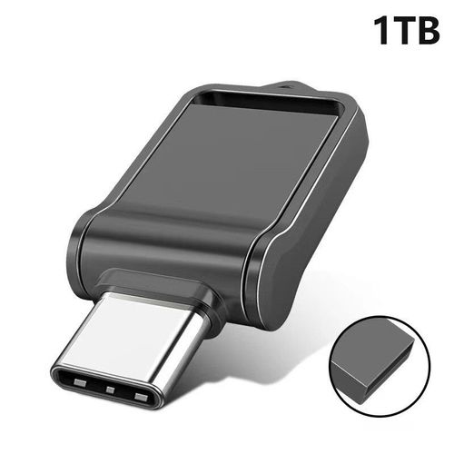 Mini cl USB en mtal de type C pour tlphone,cl USB OTG,cl USB haute vitesse,cl USB 3.0,2 To,1 To - Type balck 1TB
