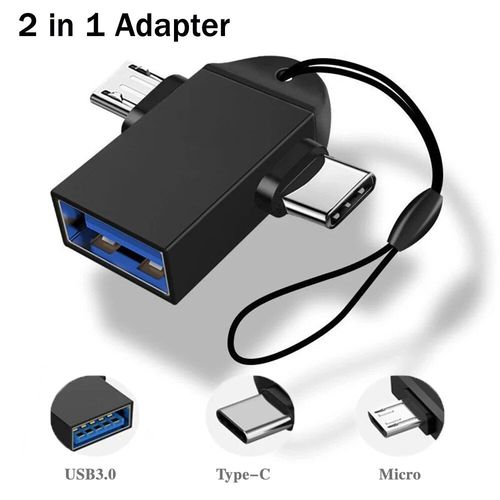 Mini cl USB en mtal tanche,cl USB,adaptateur OTG de type C,cl USB 3.0 haute vitesse,mmoire 2 To,1 To,2024 - Type 2 in 1 Adapter