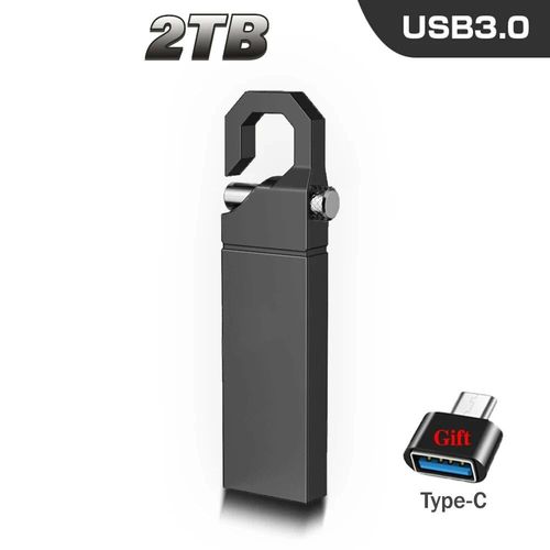 Mini cl USB en mtal tanche,cl USB,adaptateur OTG de type C,cl USB 3.0 haute vitesse,mmoire 2 To,1 To,2024 - Type gray black 2