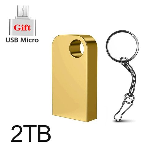 Mini cl USB en mtal tanche,cl USB,adaptateur OTG de type C,cl USB 3.0 haute vitesse,mmoire 2 To,1 To,2024 - Type micro-golden 2TB