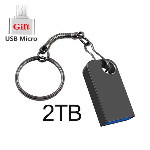 Mini cl USB en mtal tanche,cl USB,adaptateur OTG de type C,cl USB 3.0 haute vitesse,mmoire 2 To,1 To,2024 - Type micro-gray black 2TB