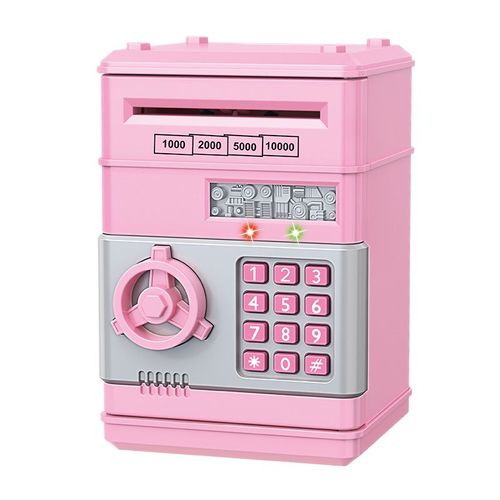 Mini Coffre-Fort Automatique Pour Pices De Monnaie,Tirelire Crative,Bote D'conomie D'argent,Compteur De Mot De Passe,Serrure  Cl,Cadeau Pour Enfant - Type Pink #C