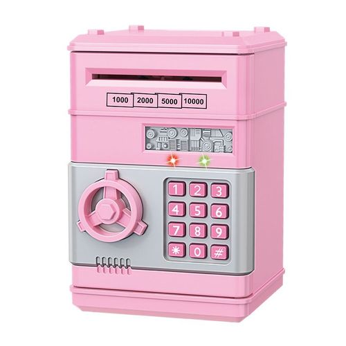 Mini Coffre-Fort lectronique Automatique Pour Pices De Monnaie,Tirelire D'conomie D'argent,Compteur De Mot De Passe,Serrure  Cl  Code,Cadeau Pour Enfant - Type 7601 Pink
